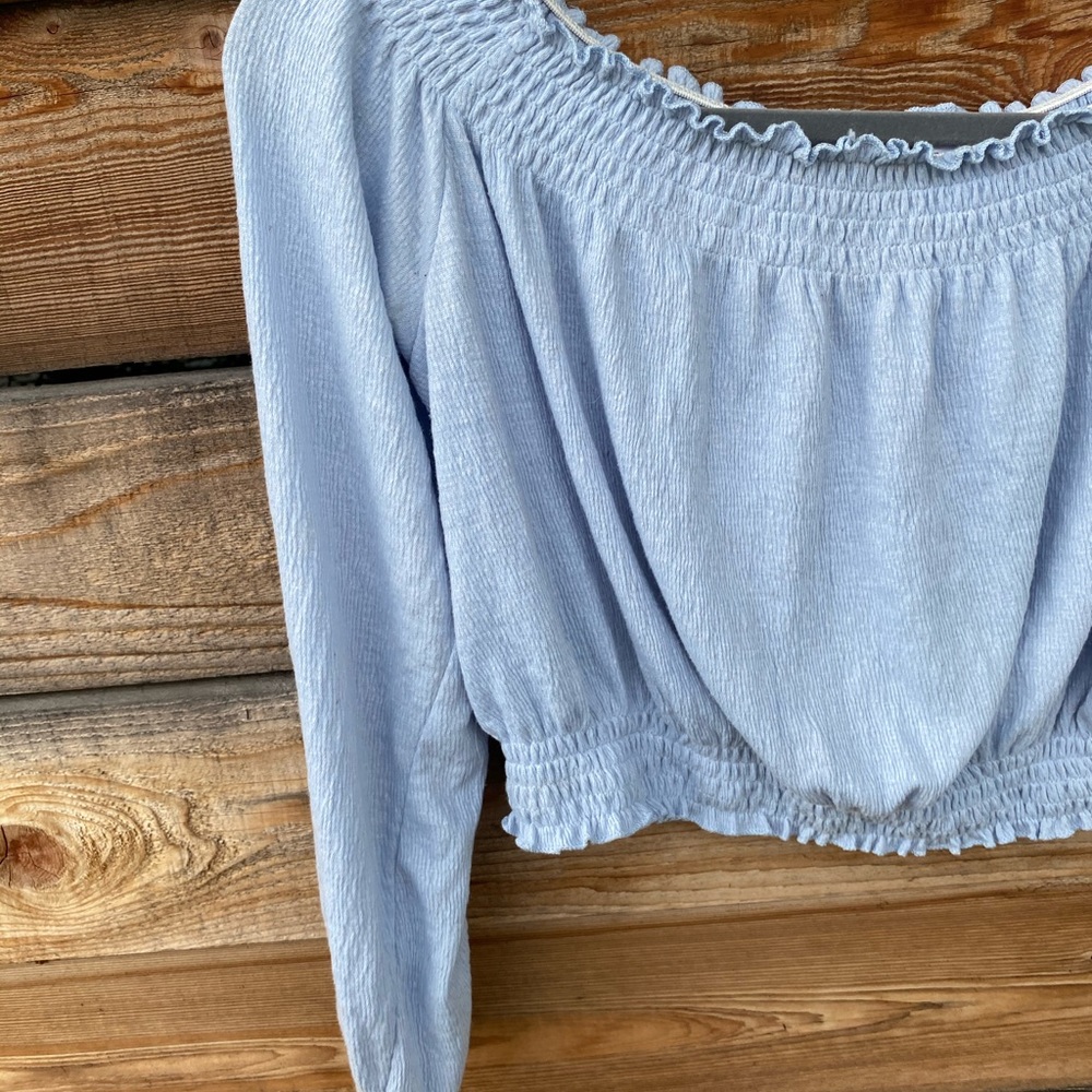 Cropped blue blouse - Picture 6 of 7